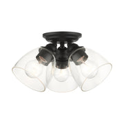 Montgomery 3-Light Semi-Flush Mount in Black