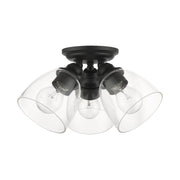 Montgomery 3-Light Semi-Flush Mount in Black