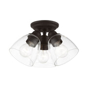 Montgomery 3-Light Semi-Flush Mount in Bronze
