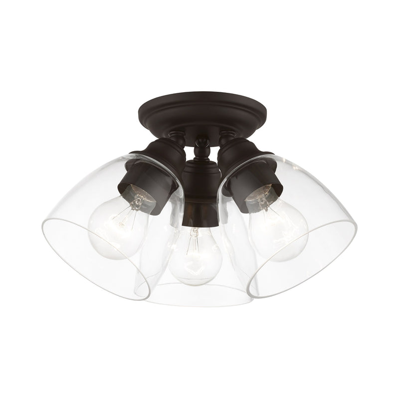 Montgomery 3-Light Semi-Flush Mount in Bronze