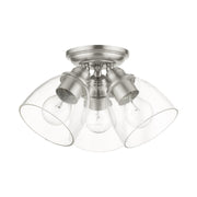 Montgomery 3-Light Semi-Flush Mount in Brushed Nickel