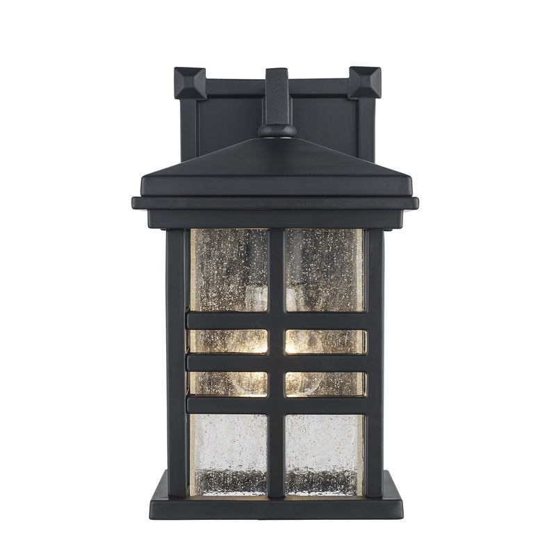 Huntington 1-Light 10" Outdoor Wall Lantern in Black