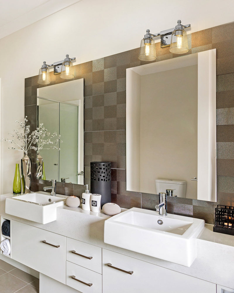 Bohin 2 Light 16" Vanity in Chrome in a room setting