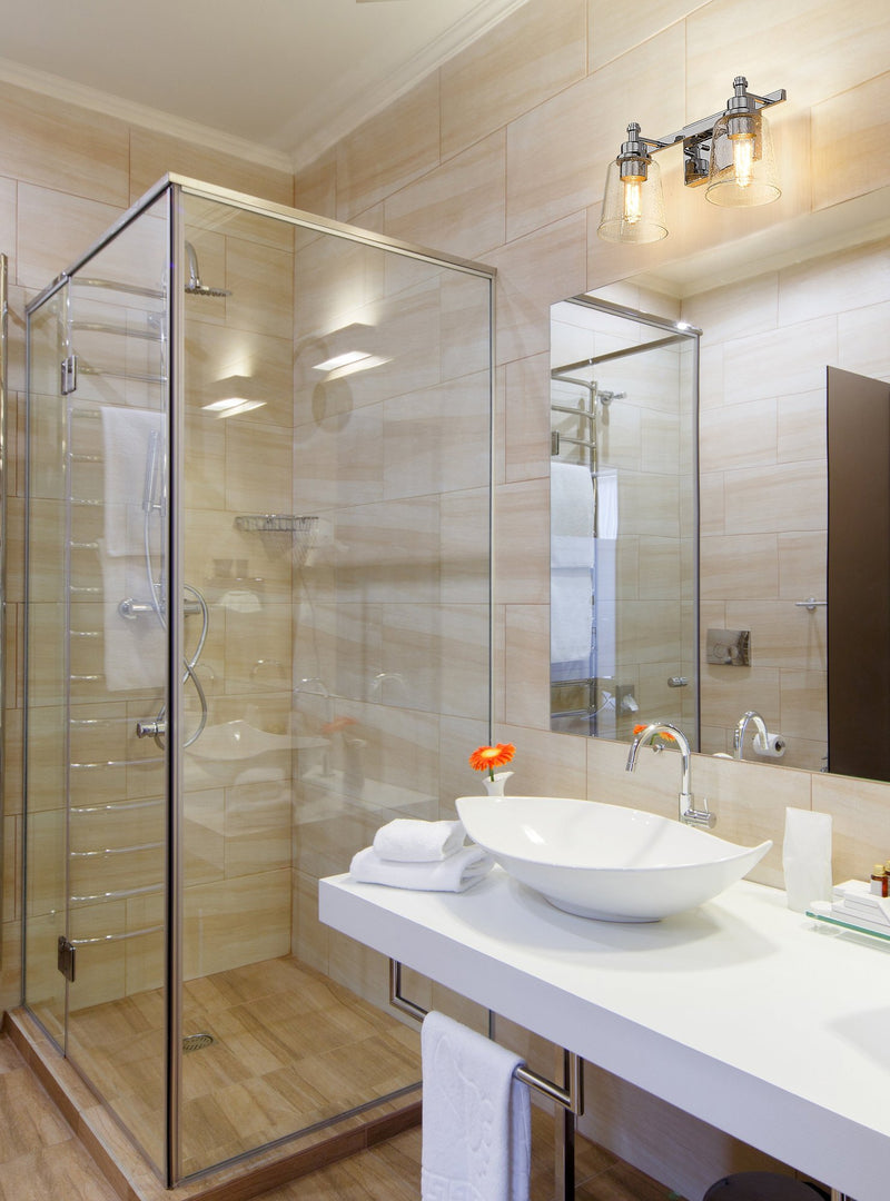 Bohin 2 Light 16" Vanity in Chrome in a room setting