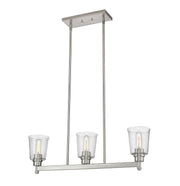 Bohin 3 Light 30" Linear Pendant in Brushed Nickel