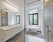 Bohin 3 Light 24" Vanity in Brushed Nickel in a room setting