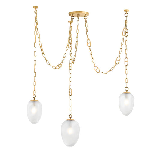 Daith 3-Light Chandelier in Vintage Brass