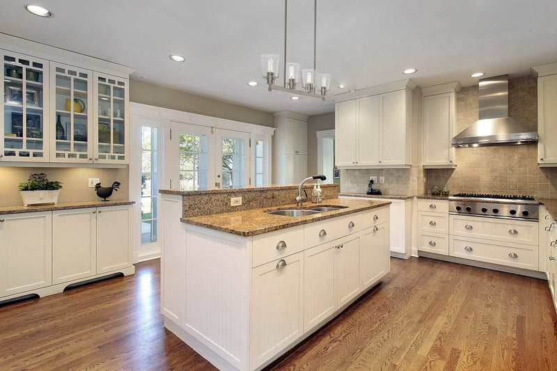 Bohin 4 Light 40" Linear Pendant in Brushed Nickel in a room setting