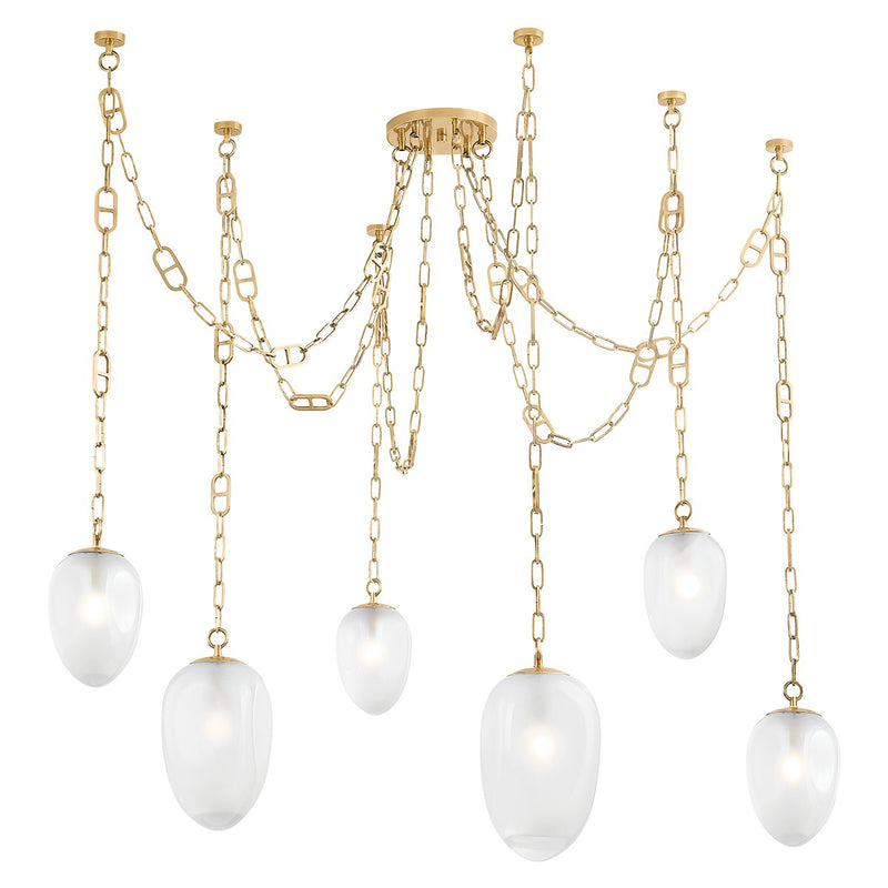 Daith 6-Light Chandelier in Vintage Brass