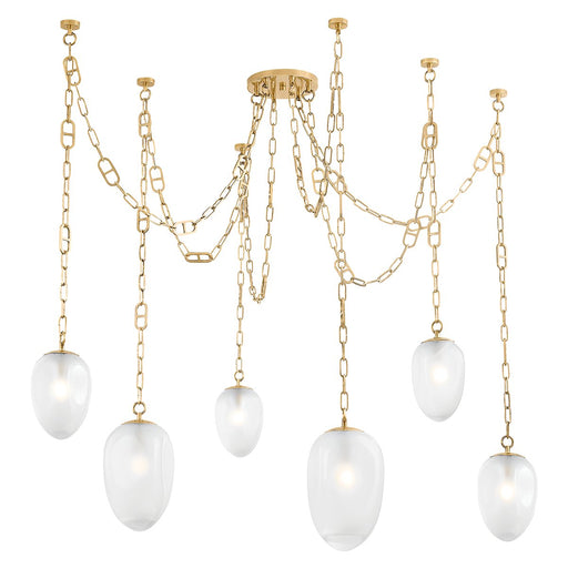 Daith 6-Light Chandelier in Vintage Brass