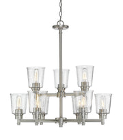 Bohin 9 Light 28" Chandelier in Brushed Nickel