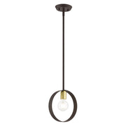 Modesto Mini Pendant in Bronze with Satin Brass Accents