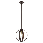 Modesto Pendant in Bronze with Satin Brass Accents