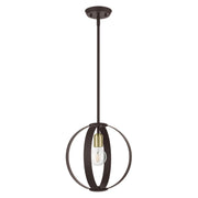 Modesto Pendant in Bronze with Satin Brass Accents