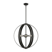 Modesto 5-Light Chandelier in Black with Brushed Nickel Accents