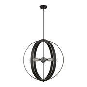 Modesto 5-Light Chandelier in Black with Brushed Nickel Accents
