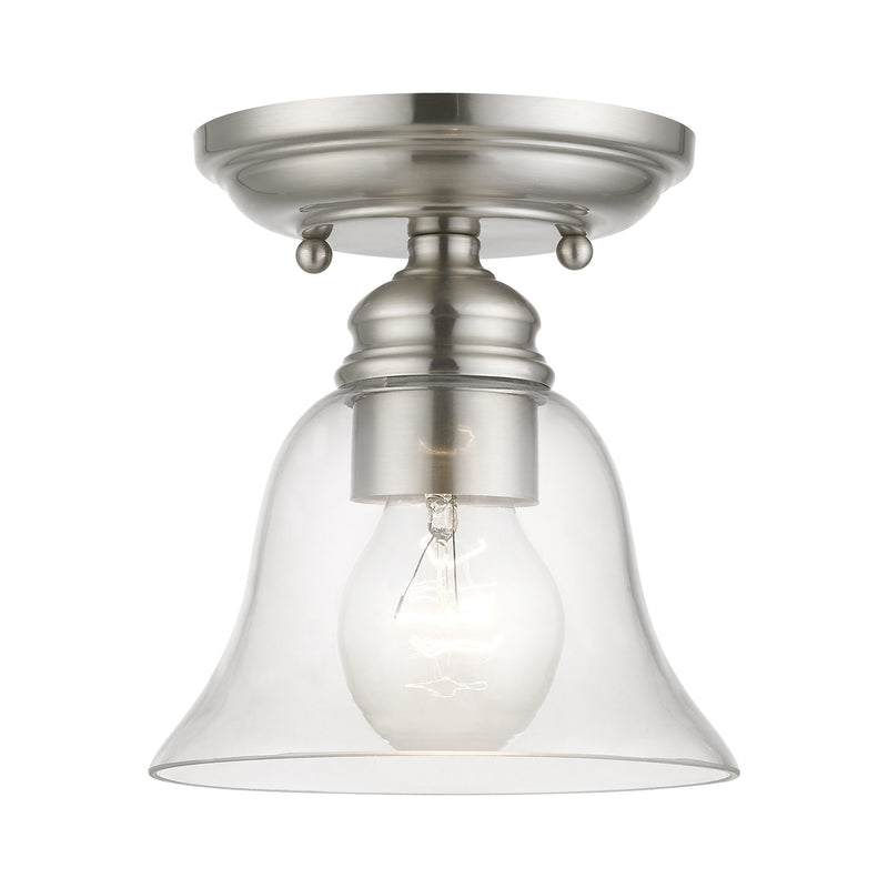 Moreland Small Semi-Flush Mount in Brushed Nickel