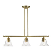 Moreland 3-Light Linear Chandelier in Antique Brass