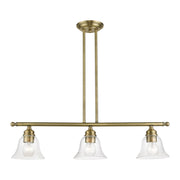 Moreland 3-Light Linear Chandelier in Antique Brass