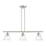 Moreland 3-Light Linear Chandelier in Brushed Nickel