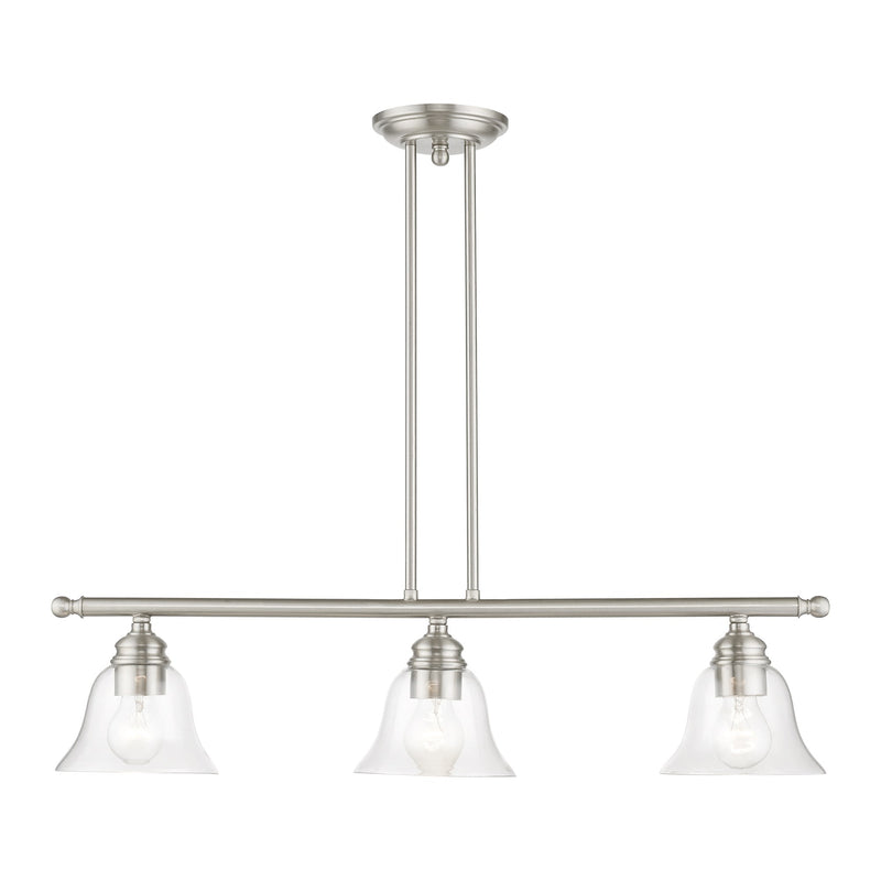Moreland 3-Light Linear Chandelier in Brushed Nickel