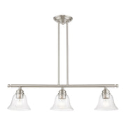Moreland 3-Light Linear Chandelier in Brushed Nickel