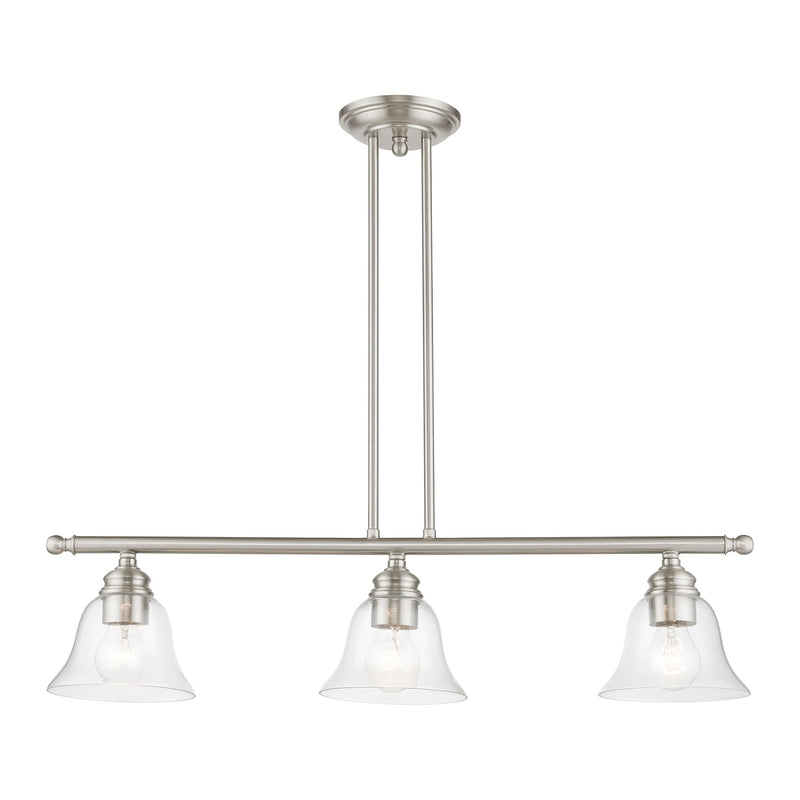 Moreland 3-Light Linear Chandelier in Brushed Nickel