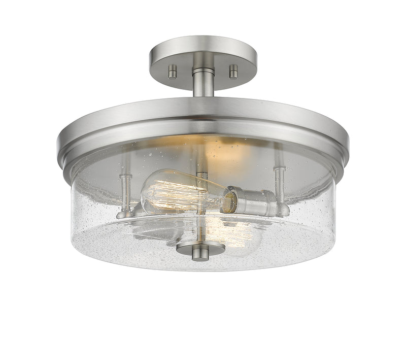 Bohin 2 Light 13" Semi Flush Mount in Brushed Nickel
