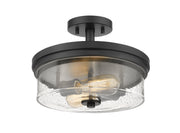 Bohin 2 Light 13" Semi Flush Mount in Matte Black