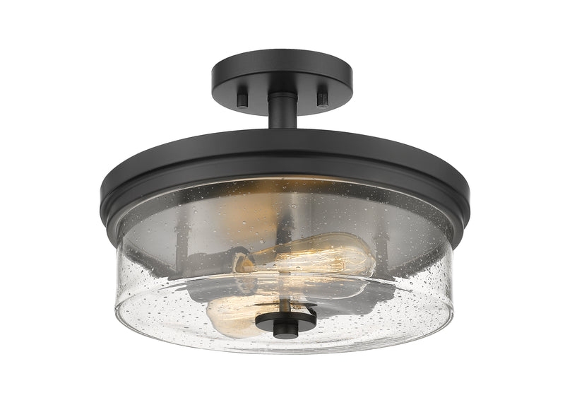 Bohin 2 Light 13" Semi Flush Mount in Matte Black