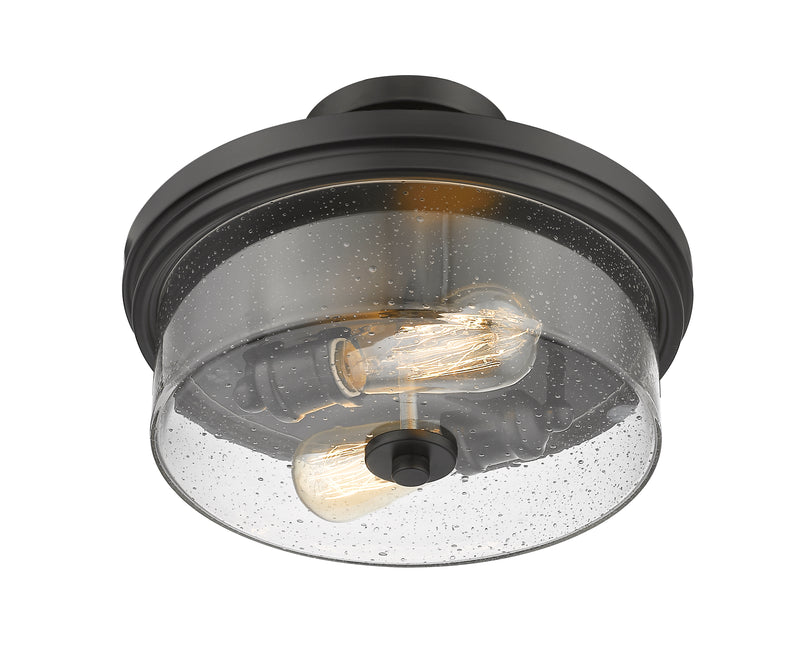 Bohin 2 Light 13" Semi Flush Mount in Matte Black