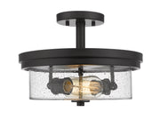 Bohin 2 Light 13" Semi Flush Mount in Matte Black