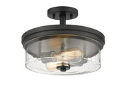 Bohin 2 Light 13" Semi Flush Mount in Matte Black