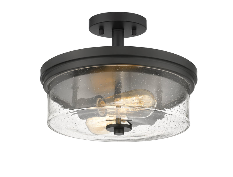 Bohin 2 Light 13" Semi Flush Mount in Matte Black