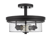Bohin 2 Light 13" Semi Flush Mount in Matte Black