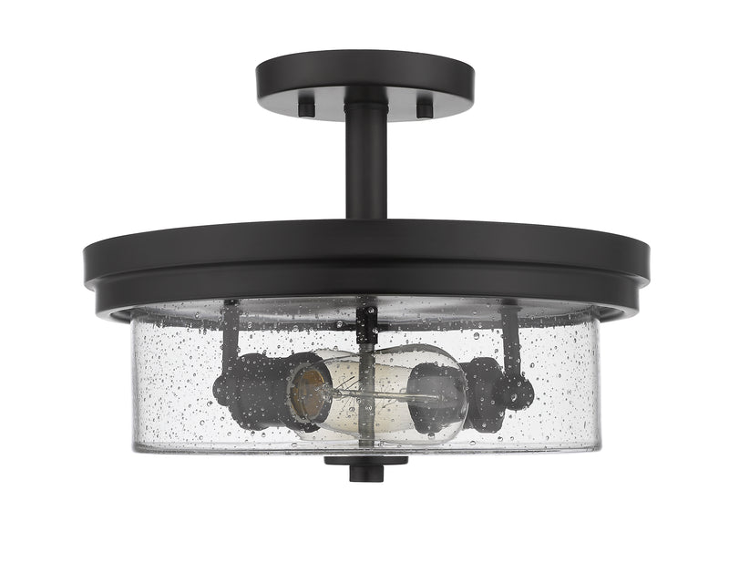 Bohin 2 Light 13" Semi Flush Mount in Matte Black
