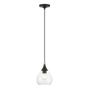 Catania Mini Pendant in Black with Brushed Nickel Accents