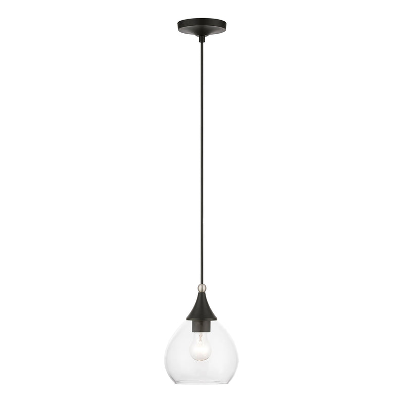 Catania Mini Pendant in Black with Brushed Nickel Accents