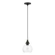 Catania Mini Pendant in Black with Brushed Nickel Accents