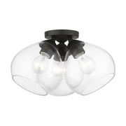 Catania 3-Light Semi-Flush Mount in Black