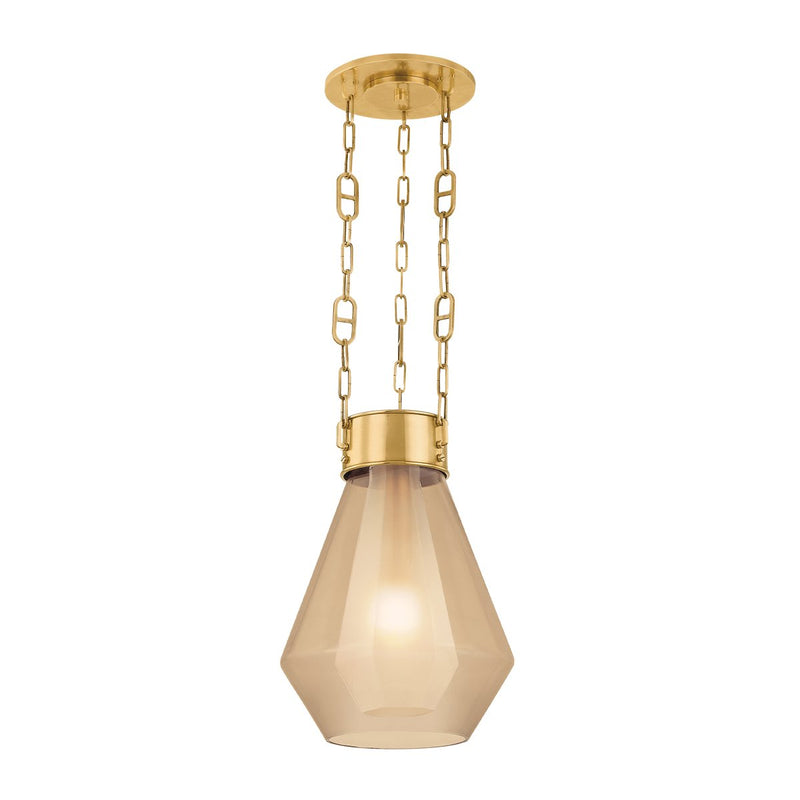 Tragus Small Pendant in Vintage Brass