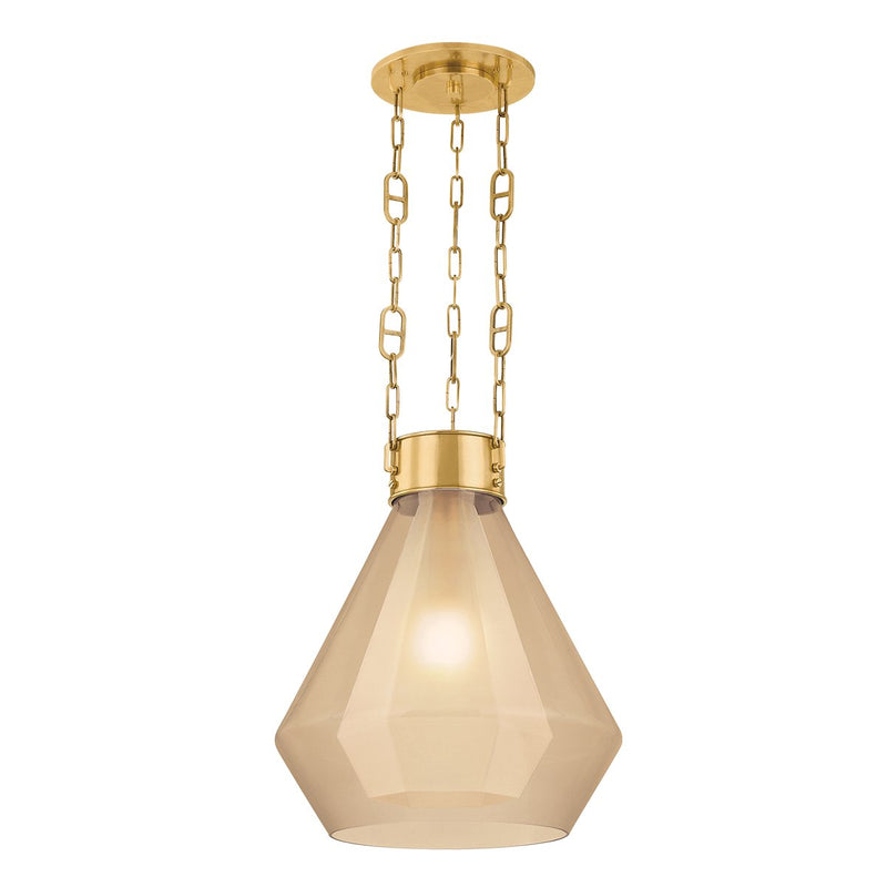 Tragus Large Pendant in Vintage Brass