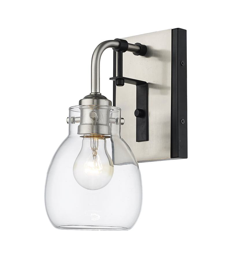 Kraken 1 Light 5.25" Wall Sconce in Matte Black + Brushed Nickel