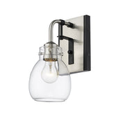 Kraken 1 Light 5.25" Wall Sconce in Matte Black + Brushed Nickel