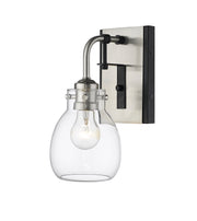 Kraken 1 Light 5.25" Wall Sconce in Matte Black + Brushed Nickel