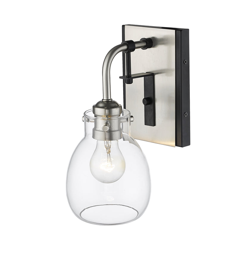 Kraken 1 Light 5.25" Wall Sconce in Matte Black + Brushed Nickel