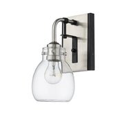 Kraken 1 Light 5.25" Wall Sconce in Matte Black + Brushed Nickel