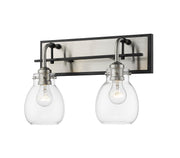 Kraken 2 Light 16" Wall Sconce in Matte Black + Brushed Nickel