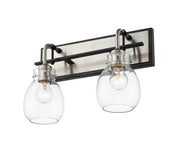 Kraken 2 Light 16" Wall Sconce in Matte Black + Brushed Nickel