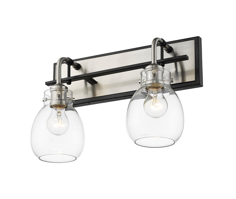 Kraken 2 Light 16" Wall Sconce in Matte Black + Brushed Nickel